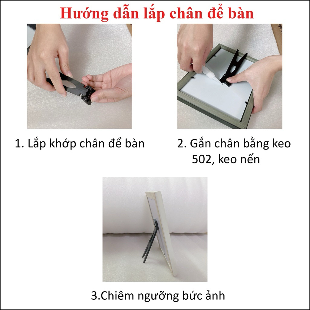 Khung ảnh để bàn 9x12, 10x15, 13x18 , 15x20, 20x30mặt mika kèm chân giá rẻ tặng ảnh