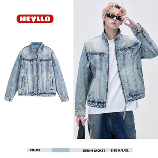 Áo Khoác Jeans Denim Jacket Unisex Form Crop Tôn Dáng Màu Xanh