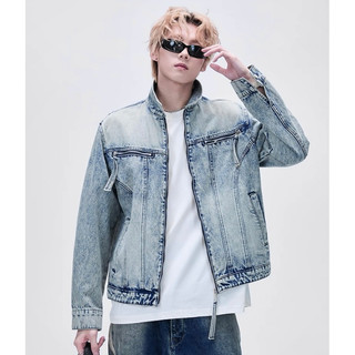Áo Khoác Jeans Denim Jacket Unisex Form Crop Tôn Dáng Màu Xanh