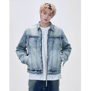 Áo Khoác Jeans Denim Jacket Unisex Form Crop Tôn Dáng Màu Xanh