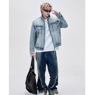 Áo Khoác Jeans Denim Jacket Unisex Form Crop Tôn Dáng Màu Xanh