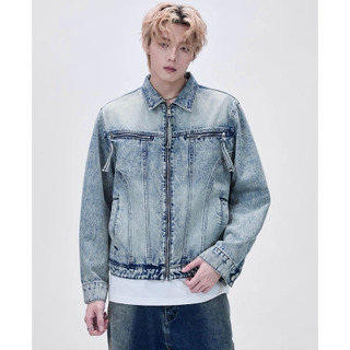 Áo Khoác Jeans Denim Jacket Unisex Form Crop Tôn Dáng Màu Xanh