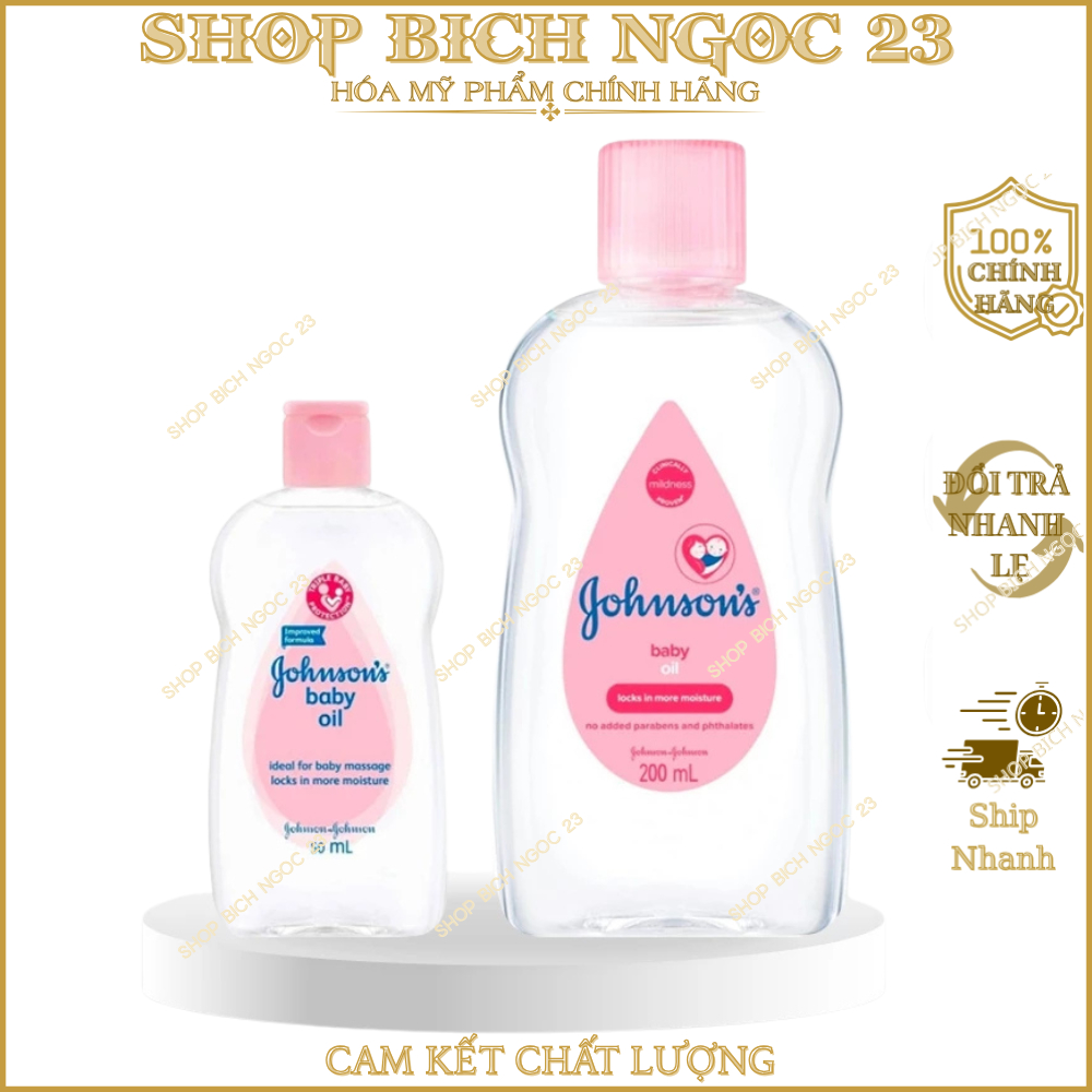 Dầu Mát Xa Johnson's Baby Oil làm từ dầu khoáng tự nhiên 200ml