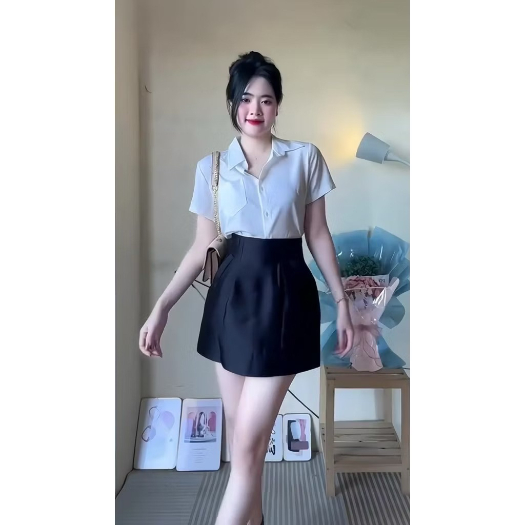 Chân Váy Nữ Chữ A Chất Kaki 2 Da, Chân Váy Nữ Cạp Lưng Cao Chất Vải Cao Cấp Dáng Con Ong Tôn Dáng