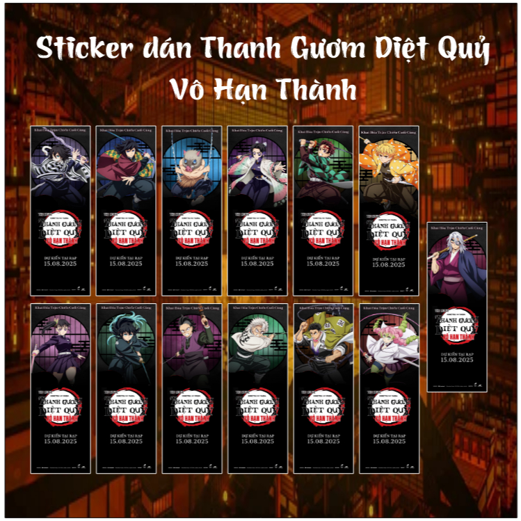 [ Sticker ] Hình dán trang trí Ticket Thanh Gơm Diệt Quỷ : Vô Hạn Thành ...