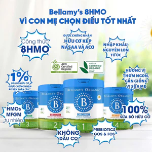 Sữa bột Bellamy's Organic hữu cơ A1 đủ số 1.2.3.4 900g