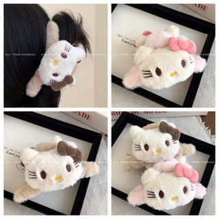 kẹp nhung lông mèo kitty đeo nơ dễ thương