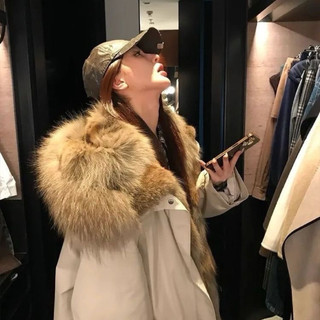 Áo khoác parka phối lông cao cấp có mũ dày dặn ấm áp sang trọng