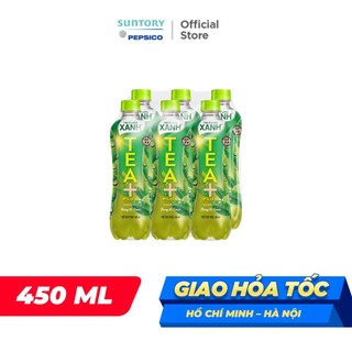 [SALE 15.7] Lốc 6 Chai Trà Ô Long Xanh Tea+ (450ml/chai)