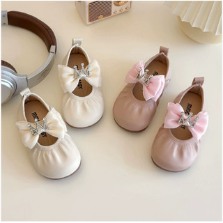 Giày búp bê tập đi vương miện phối nơ cho bé gái 0-2 tuổi K015