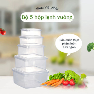 Bộ hộp lạnh vuông nhựa Việt nhật bảo quản thực phẩm an toàn tiện lợi ms: 6575