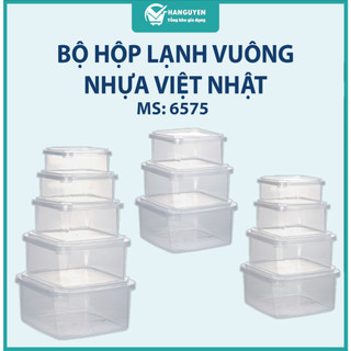 Bộ hộp lạnh vuông nhựa Việt nhật bảo quản thực phẩm an toàn tiện lợi ms: 6575