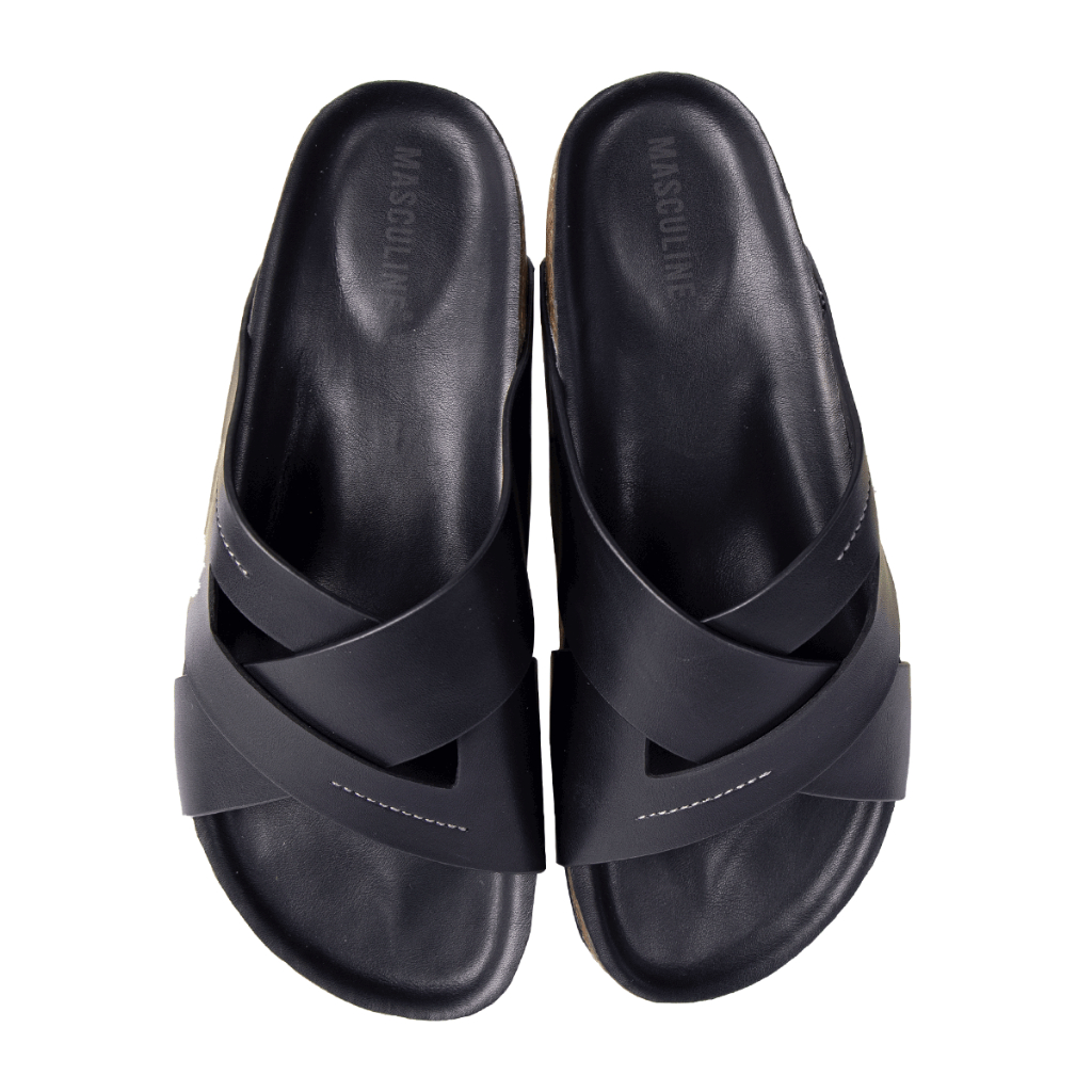 Dép nam trẻ cao cấp MASCULINE MCT519 - Dép da quai đan chéo lịch lãm , sang trọng, tinh tế