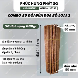 Combo 50 Đôi Đũa Dừa Bến Tre Loại 2 – Dài 24cm – Hàng Việt Nam Chất Lượng Cao