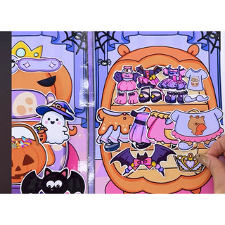 Đồ chơi bóc dán Halloween - Nhà Capybara cute 😍 - Búp bê giấy