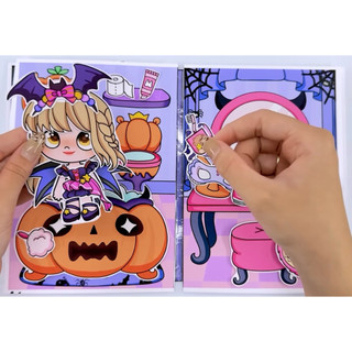 Đồ chơi bóc dán Halloween - Nhà Capybara cute 😍 - Búp bê giấy