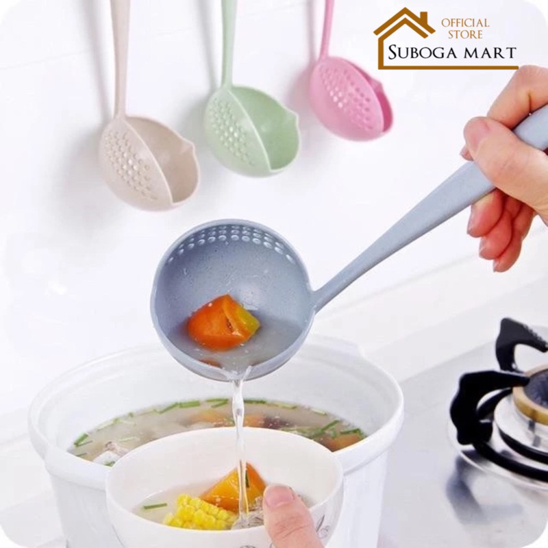 VÁ/MUỖNG MÚC CANH, ĂN LẨU 2IN1 CÓ LỖ THOÁT NƯỚC NHỰA LÚA MẠCH AN TOÀN