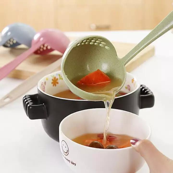 VÁ/MUỖNG MÚC CANH, ĂN LẨU 2IN1 CÓ LỖ THOÁT NƯỚC NHỰA LÚA MẠCH AN TOÀN