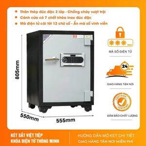 Két Sắt Điện Tử Việt Tiệp KV504-DT Chống cháy có báo động