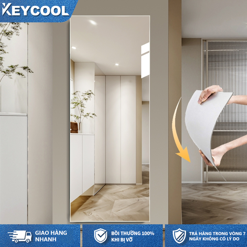 【Bồi thường 100% khi bị vỡ】KEYCOOL Gương toàn thân có thể dán, gương ...