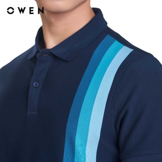 OWEN - Áo polo ngắn tay Body Fit APV233208 màu Navy xanh đậm chất liệu CVC Spandex