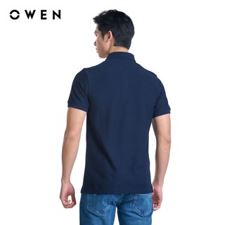 OWEN - Áo polo ngắn tay Body Fit APV233208 màu Navy xanh đậm chất liệu CVC Spandex