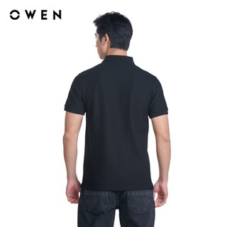 OWEN - Áo polo ngắn tay Bodyfit APV253631 màu Đen chất liệu Cotton-Poly-Spandex