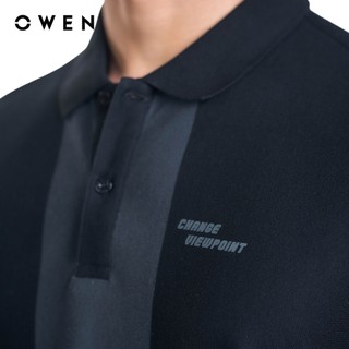 OWEN - Áo polo ngắn tay Bodyfit APV253631 màu Đen chất liệu Cotton-Poly-Spandex