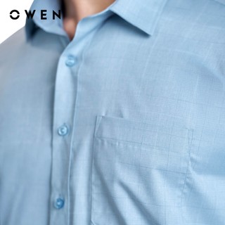 OWEN - Áo sơ mi dài tay Regularfit AR250026DT màu Xanh dương chất liệu Viscose-Polyester-Spandex