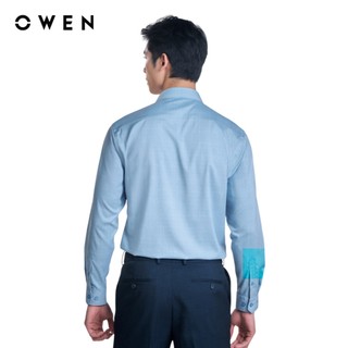 OWEN - Áo sơ mi dài tay Regularfit AR250026DT màu Xanh dương chất liệu Viscose-Polyester-Spandex