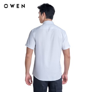OWEN - Áo sơ mi ngắn tay Regular Fit AR250110NT màu Trắng chất liệu Polyester Nano