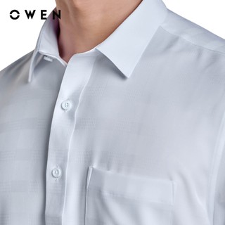OWEN - Áo sơ mi ngắn tay Regular Fit AR250110NT màu Trắng chất liệu Polyester Nano