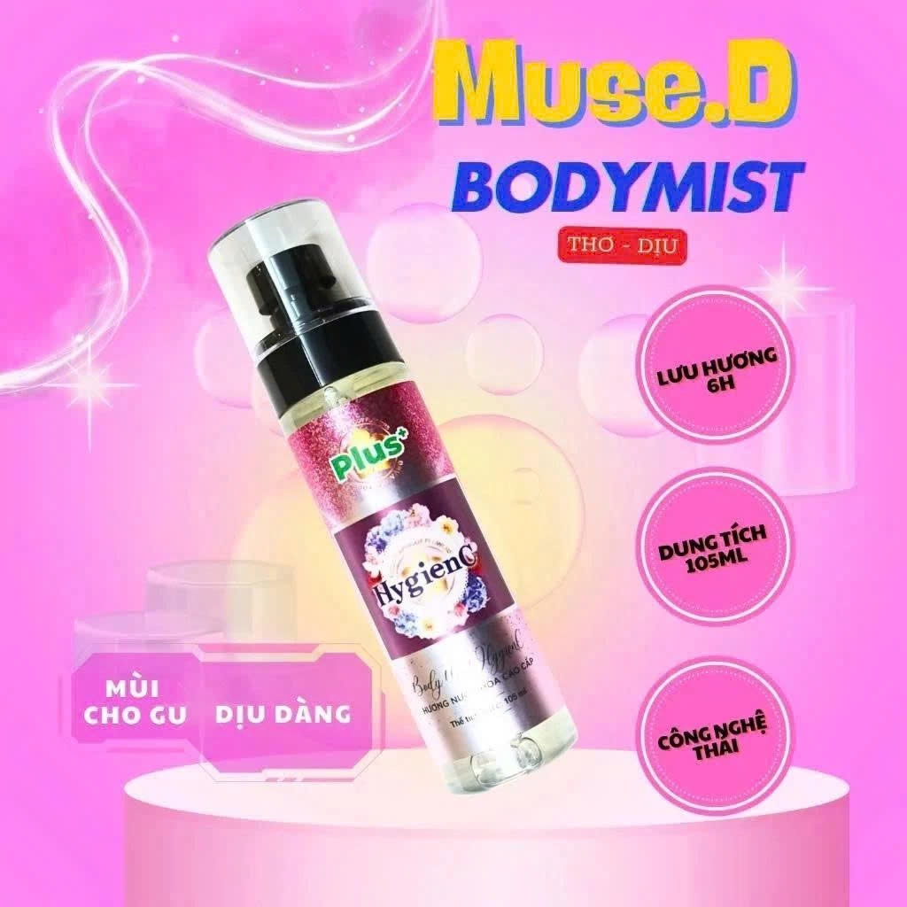 Xịt Thơm Toàn Thân Bodymist Của HygienC Plus 105 ML - Nước Hoa Dành Cho Nam Nữ