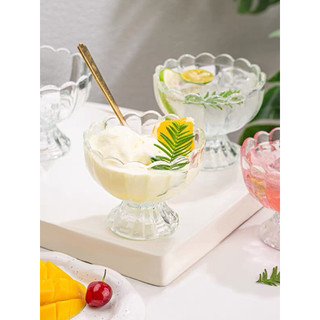 Ly kem thủy tinh pha lê dung tích 160ml, ly cánh hoa siêu đẹp