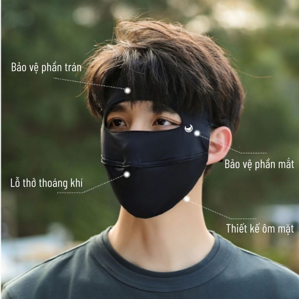 Khẩu Trang Nam Full Face Unicare Chống Tia UV, Khẩu Trang Toàn Mặt Vải Mát Mịn Chống Nắng, Chống Bụi