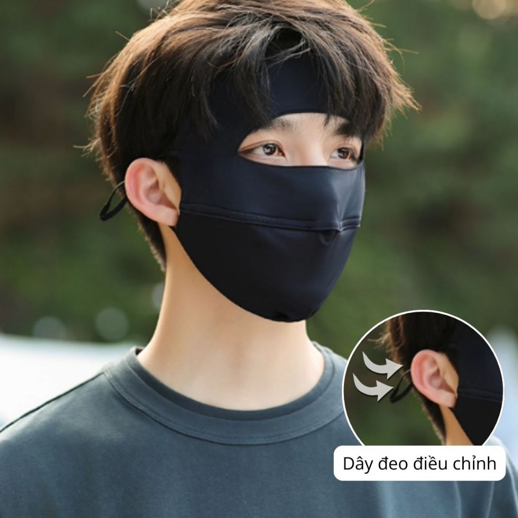 Khẩu Trang Nam Full Face Unicare Chống Tia UV, Khẩu Trang Toàn Mặt Vải Mát Mịn Chống Nắng, Chống Bụi