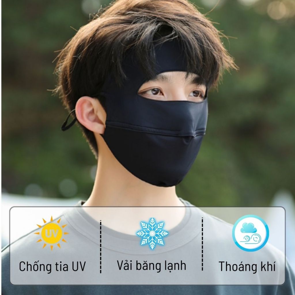 Khẩu Trang Nam Full Face Unicare Chống Tia UV, Khẩu Trang Toàn Mặt Vải Mát Mịn Chống Nắng, Chống Bụi