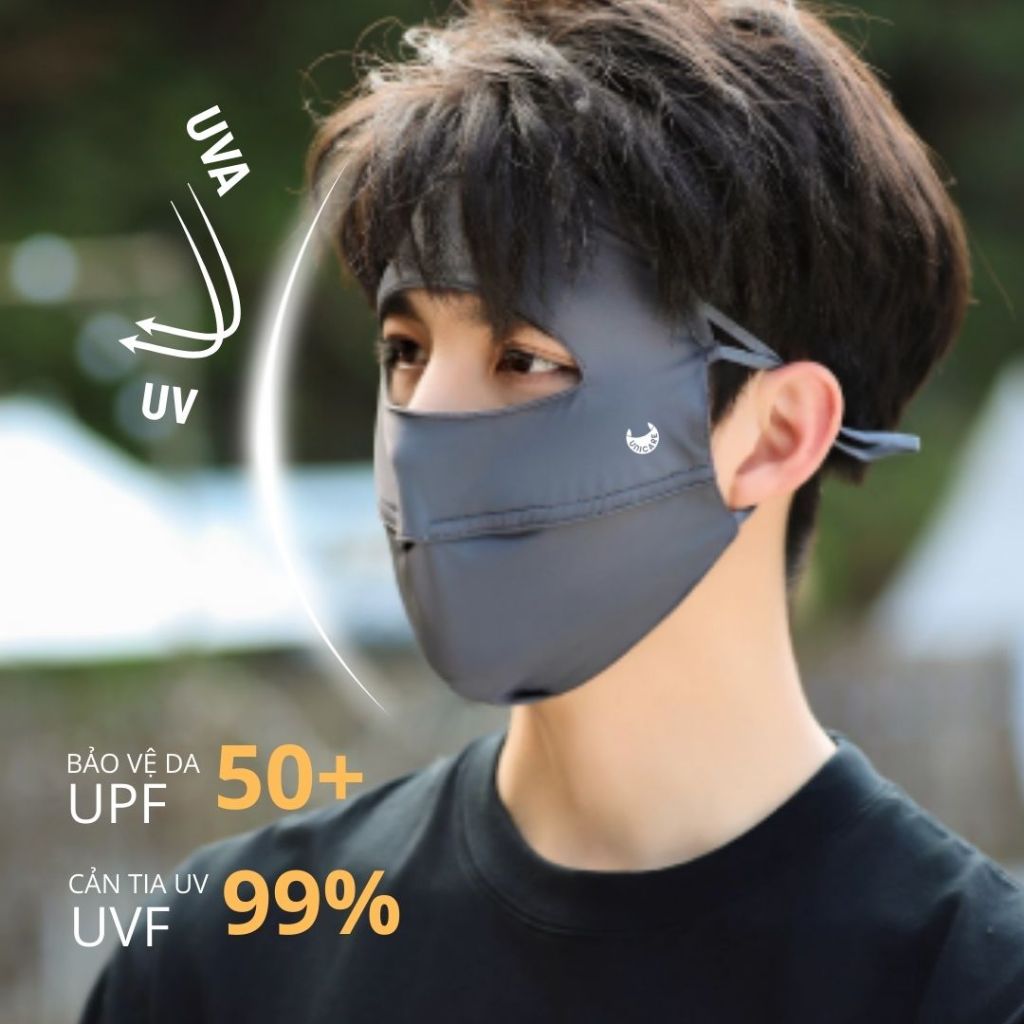 Khẩu Trang Nam Full Face Unicare Chống Tia UV, Khẩu Trang Toàn Mặt Vải Mát Mịn Chống Nắng, Chống Bụi