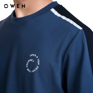 Owen - Áo t-shirt Relaxfit TSN253668 màu Xanh dương chất liệu CVC Spandex