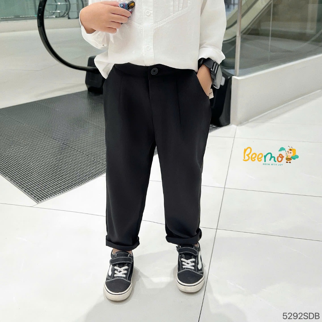 Quần âu baggy basic bé trai, quần vải dáng ấu cơ bản truyền thống cho bé