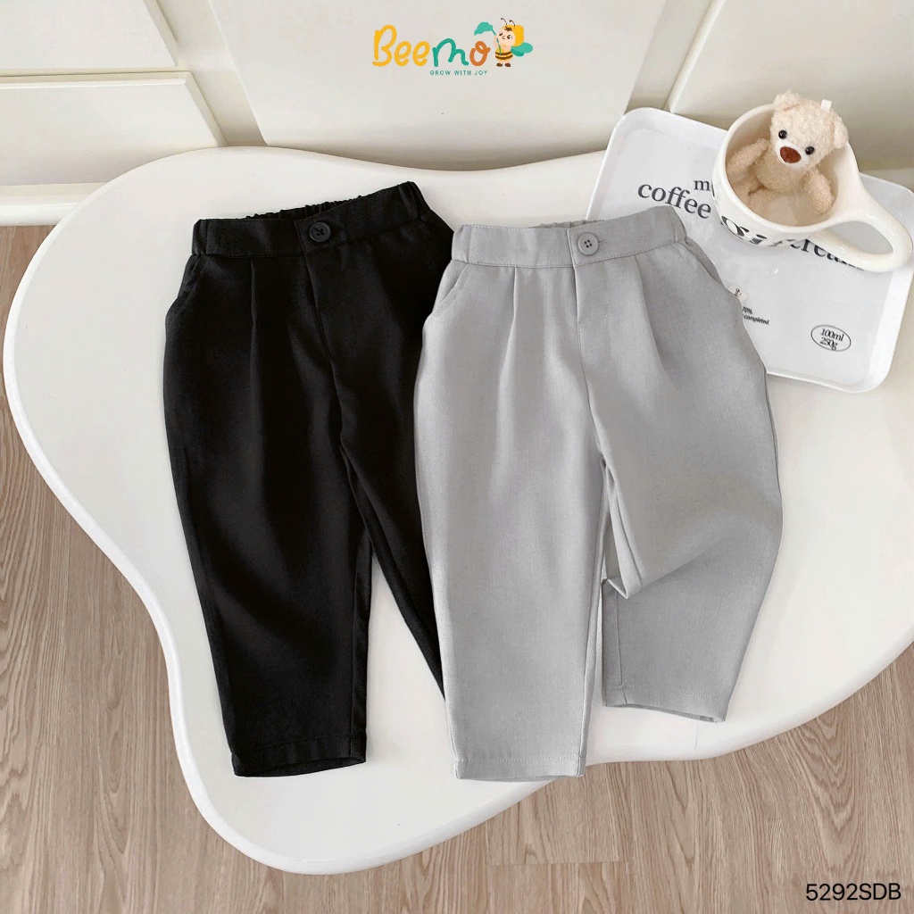 Quần âu baggy basic bé trai, quần vải dáng ấu cơ bản truyền thống cho bé