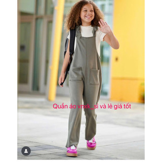 Jumpsuit bé gái và người lớn dáng ống suông dây cột nơ có túi xuất dư Moa moa(có size lớn )