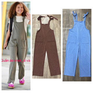 Jumpsuit bé gái và người lớn dáng ống suông dây cột nơ có túi xuất dư Moa moa(có size lớn )