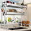 GSlife Kệ Bát Đĩa Inox 1/2 Tầng Để Trên Bồn Rửa - Kệ Đựng Bát Đa Năng Có Giá Đũa, Cài Dao Thớt