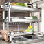GSlife Kệ Bát Đĩa Inox 1/2 Tầng Để Trên Bồn Rửa - Kệ Đựng Bát Đa Năng Có Giá Đũa, Cài Dao Thớt