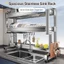 GSlife Kệ Bát Đĩa Inox 1/2 Tầng Để Trên Bồn Rửa - Kệ Đựng Bát Đa Năng Có Giá Đũa, Cài Dao Thớt