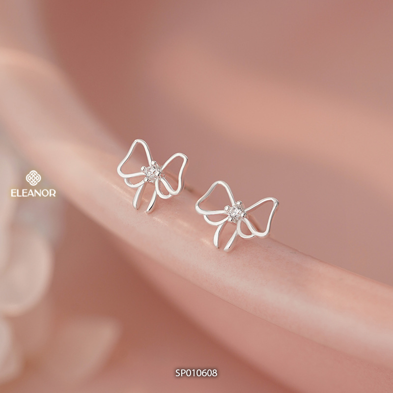 Bông tai nữ chuôi bạc 925 Eleanor Accessories đính đá phụ kiện trang sức khuyên tai mini 8960