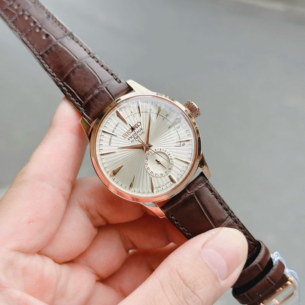 Đồng hồ nam dây da Seiko Automatic Presage Cocktail Power Reserve