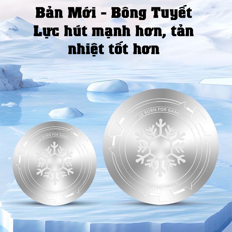 Miếng Dán Từ Tính Magsafe Bông Tuyết Bạc, Tấm Từ Tính Sò Lạnh Quạt Tản Nhiệt Dùng Cho Điện Thoại Ipad