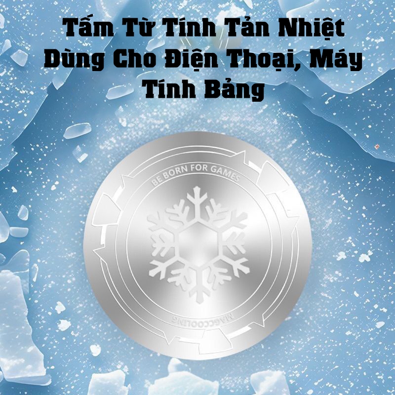 Miếng Dán Từ Tính Magsafe Bông Tuyết Bạc, Tấm Từ Tính Sò Lạnh Quạt Tản Nhiệt Dùng Cho Điện Thoại Ipad